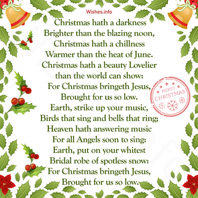 Wish - Christmas hath a darkness Brighter than the blazing noon ...