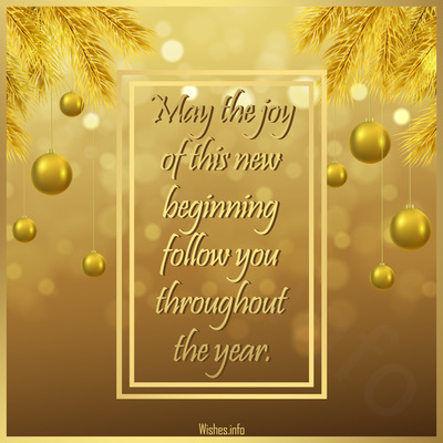 Wish - May the joy of this new beginning follow you throughout the year.