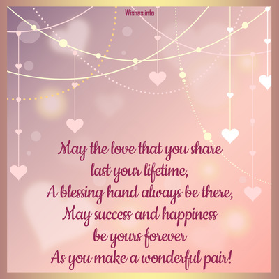 Wish - May the love that you share last your lifetime, A blessing hand ...