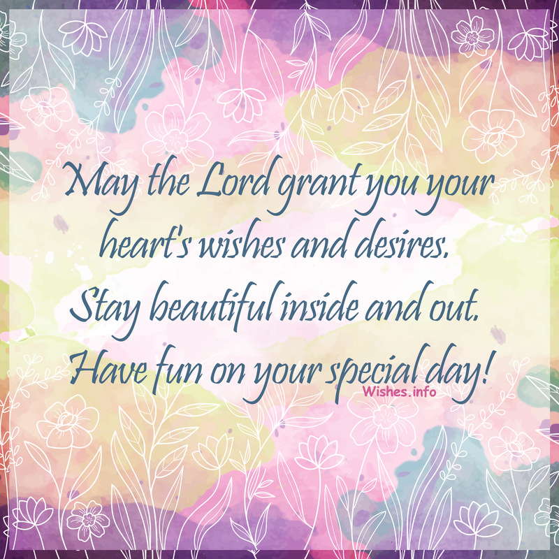 Wish May the Lord grant you your heart's wishes and desires. Stay